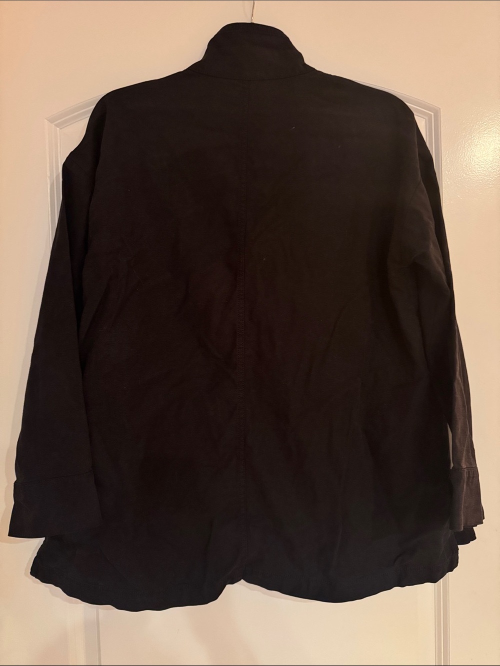Eileen Fisher Cotton Hemp Stretch Stand Collar Jacket - Picture 8 of 12